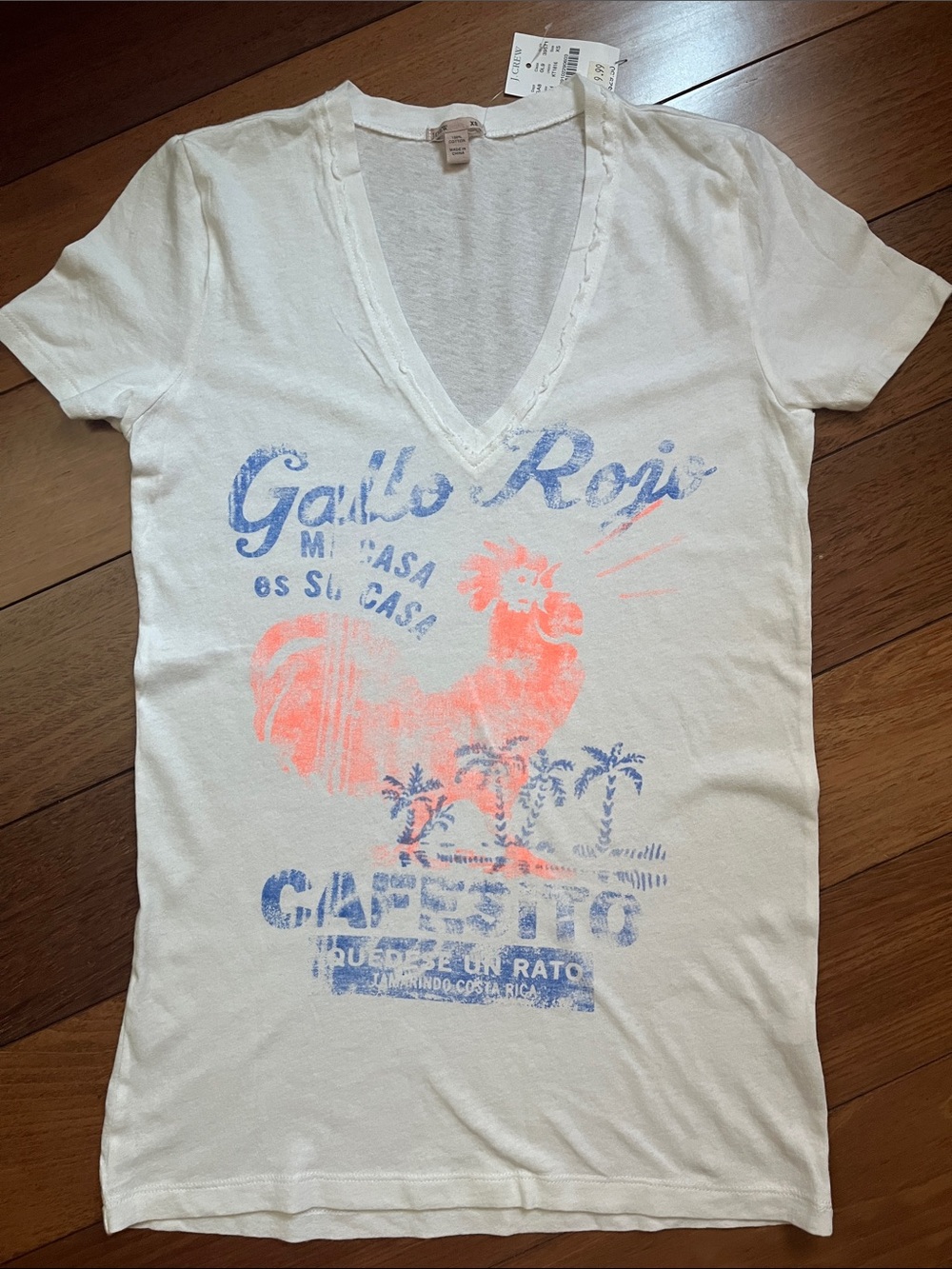 NWT J. Crew Summer Graphic V Neck Tee